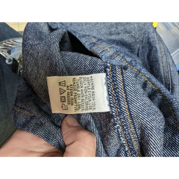 Jones Sport Size 10 Jean Skirt Denim Straight Modest Suede Waist Belt - Picture 5 of 5